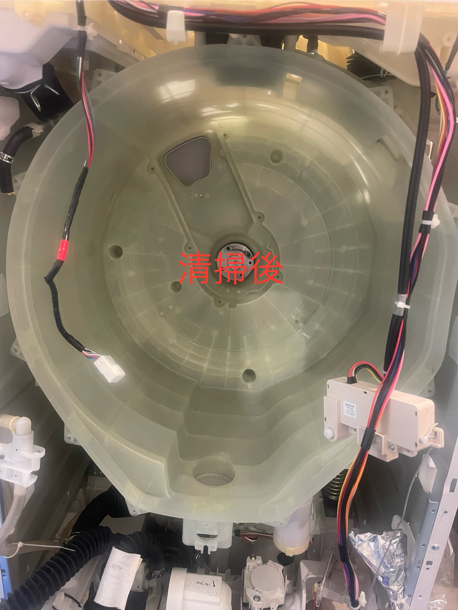 洗浄後の水槽内部