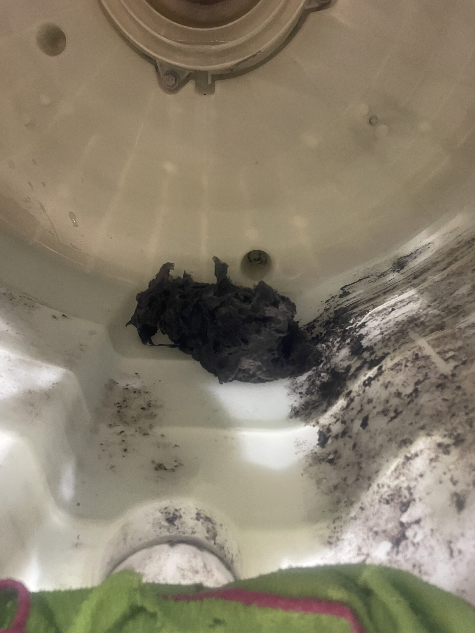 ダクト内部から取り出した埃の塊