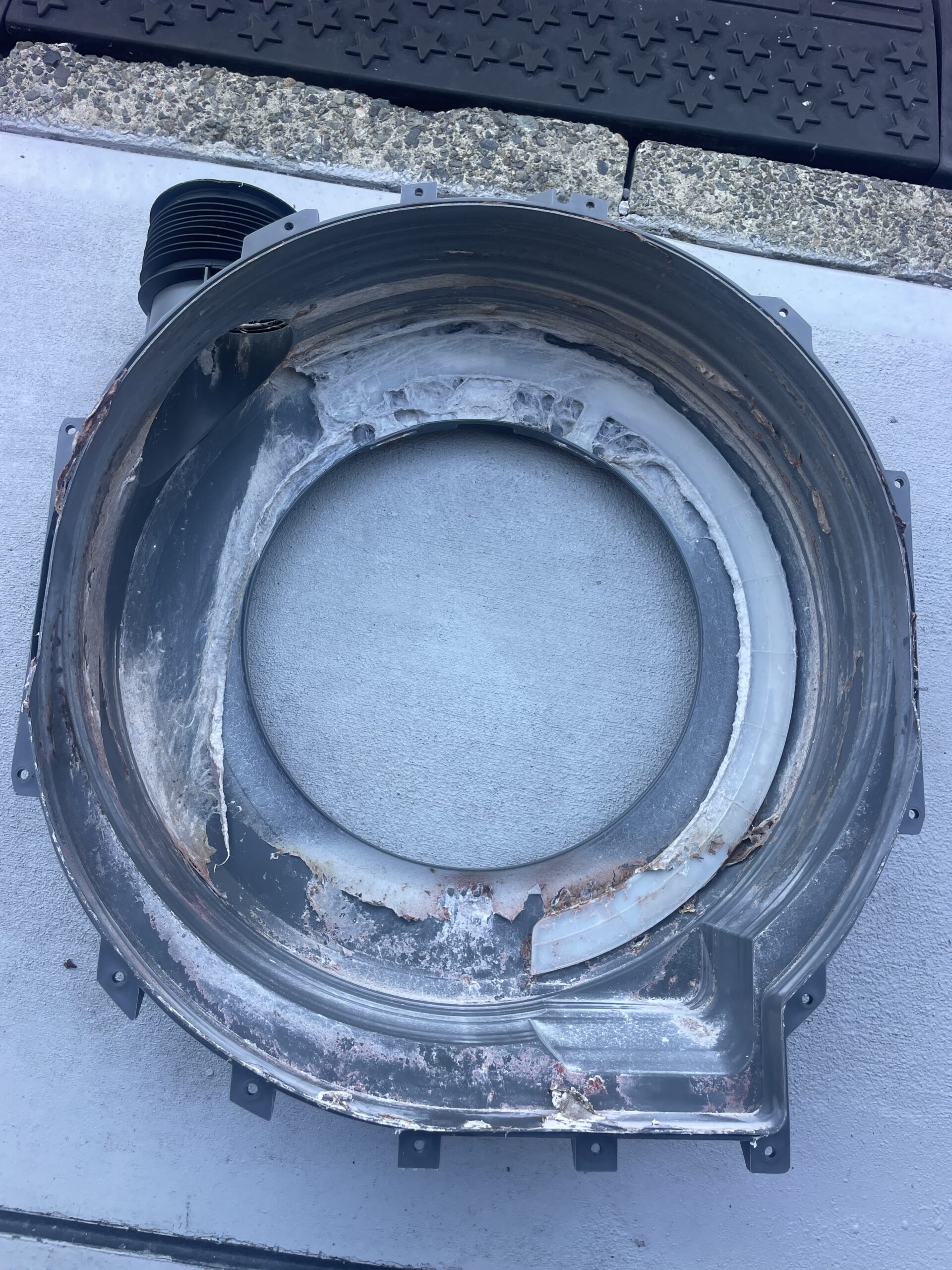 東芝TW-127XP1R脱水カバーの洗浄前の状態